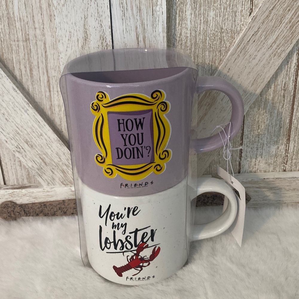 FRIENDS Purple and White Mug Duo